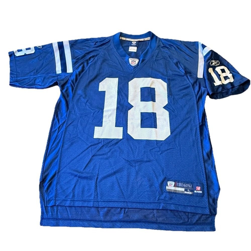 New‎ Reebok NFL On Field Indianapolis Colts Peyton Manning #18 Blue Jersey Large
